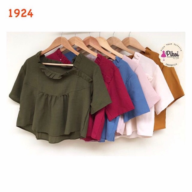 Button shirt / baju korea murah / atasan wanita bangkok / baju impor murah / vintage kekinian 1924