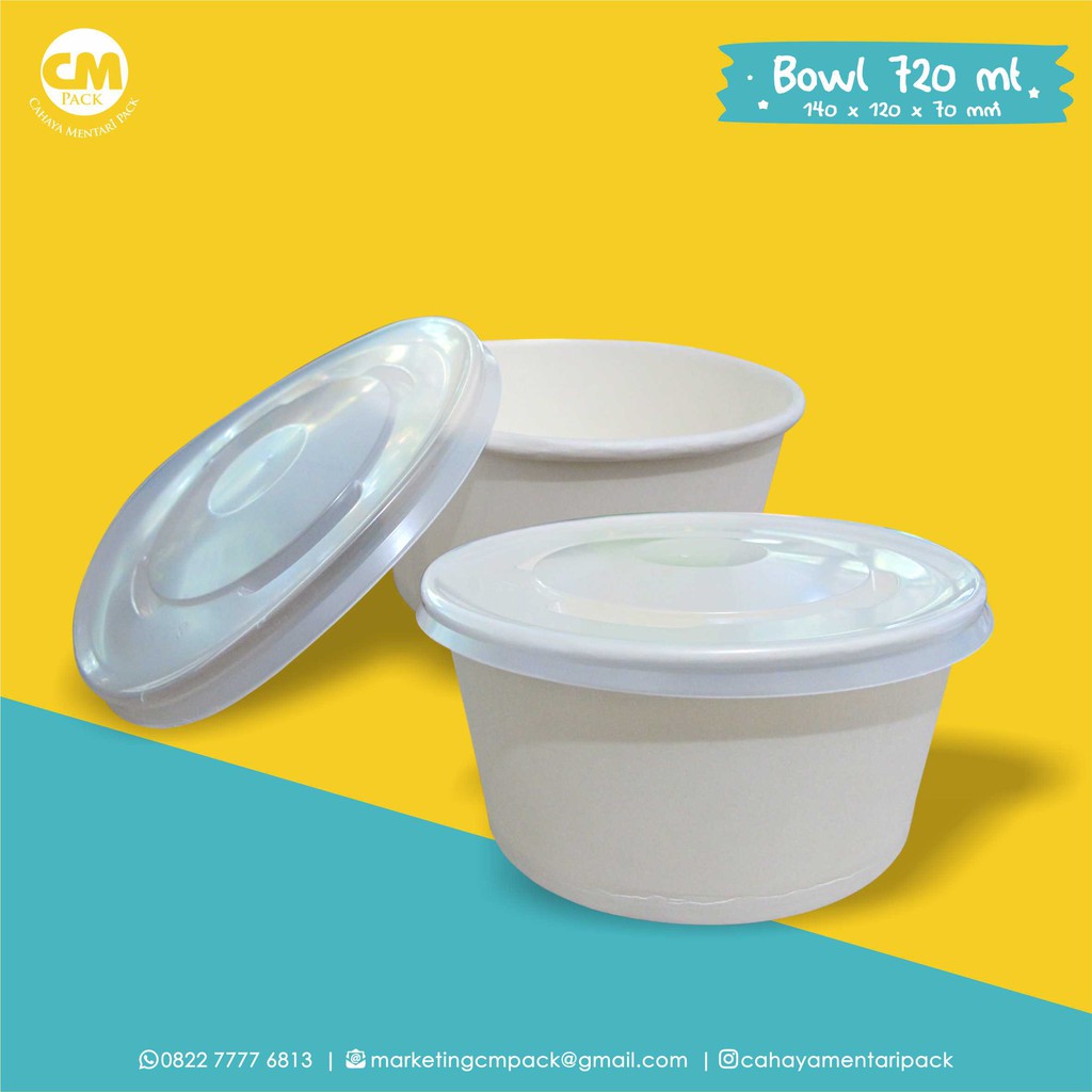 

PAPER BOWL 720ML IRP( ISI 25PCS )