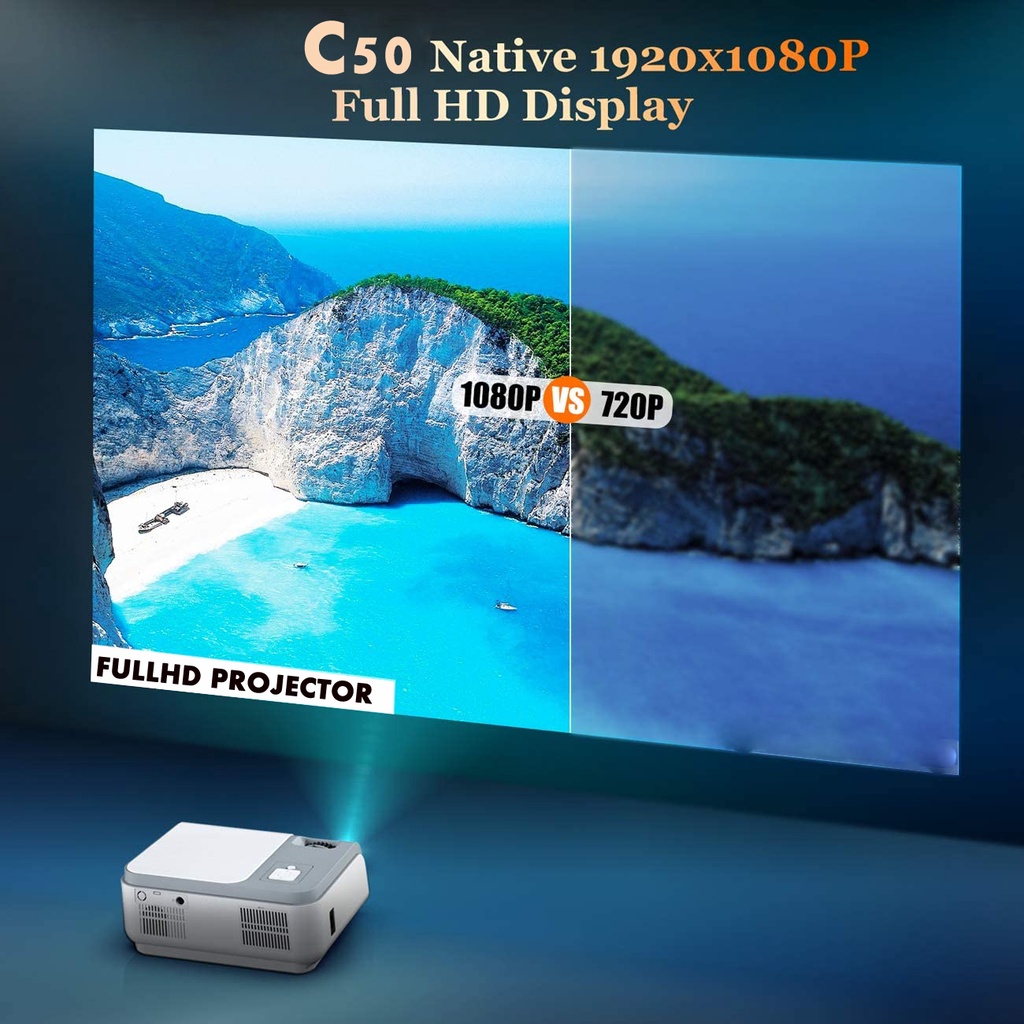 Cheerlux C50 Android Projector Full HD 1080p Proyektor 4000 Lumens