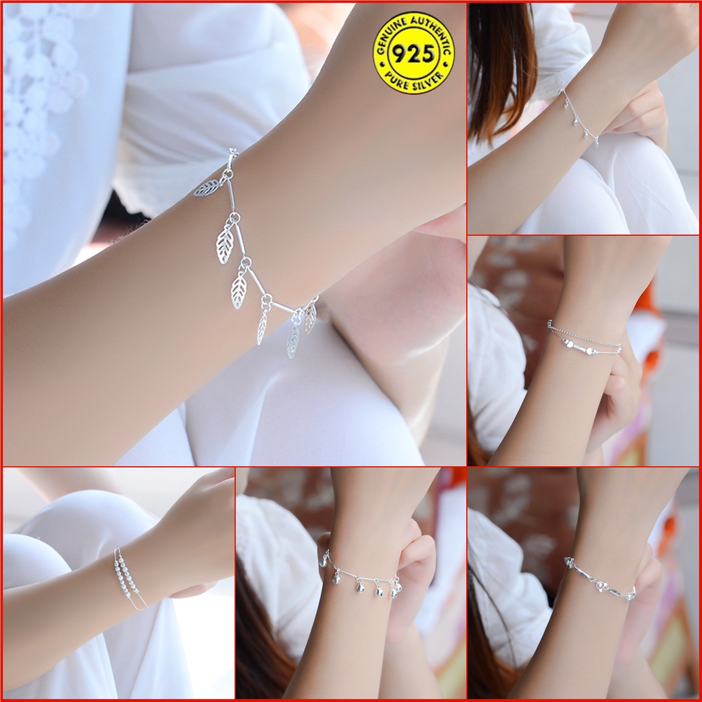 Gelang Bahan S925 Silver 40 Gaya Untuk Wanita