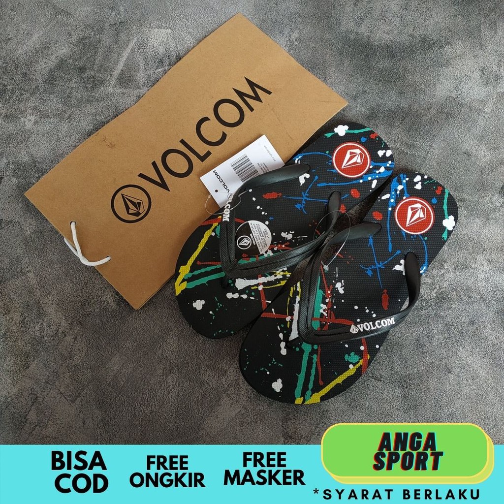 SANDAL VOLCOM PRIA SENDAL JEPIT DISTRO CASUAL COWOK BRANDED KASUAL SANTAI RUMAHAN