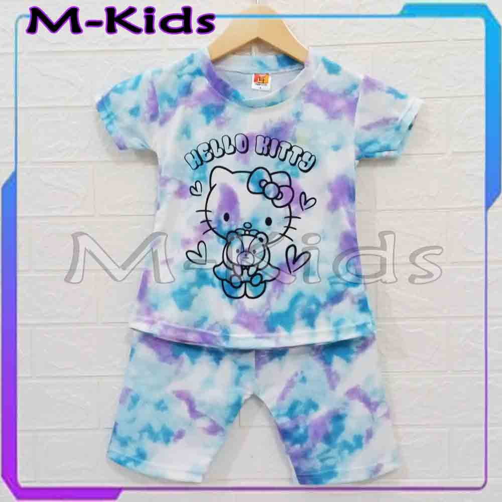 MKids88 - Baju Setelan KAOS Anak Perempuan Baju Tie Dye