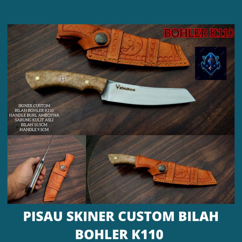 PISAU SEKINNER CUSTOM BILAH BOHLER K110 KUALITAS SUPER TAJAM