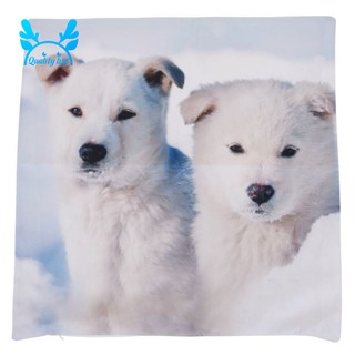 Sarung Bantal Dengan Gambar Anjing Dan Salju Bernuansa Natal Untuk