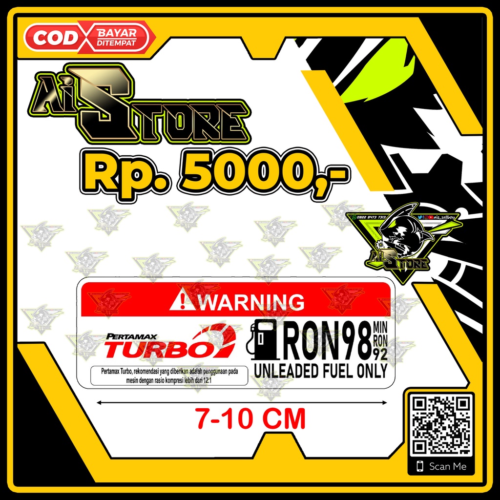 Stiker Warning Pertamax Turbo