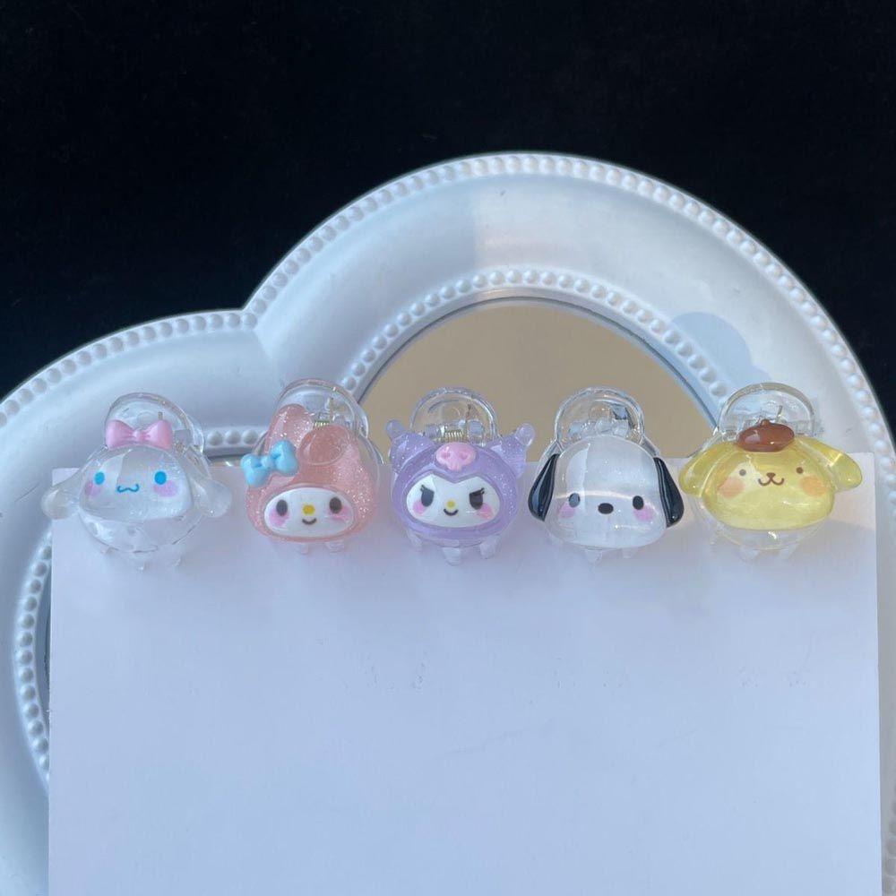 Needway  Wanita Hair Claw Lucu Untuk Anak Perempuan Kuromi Melody Rabbit Dog Kecil Ponytail Holder