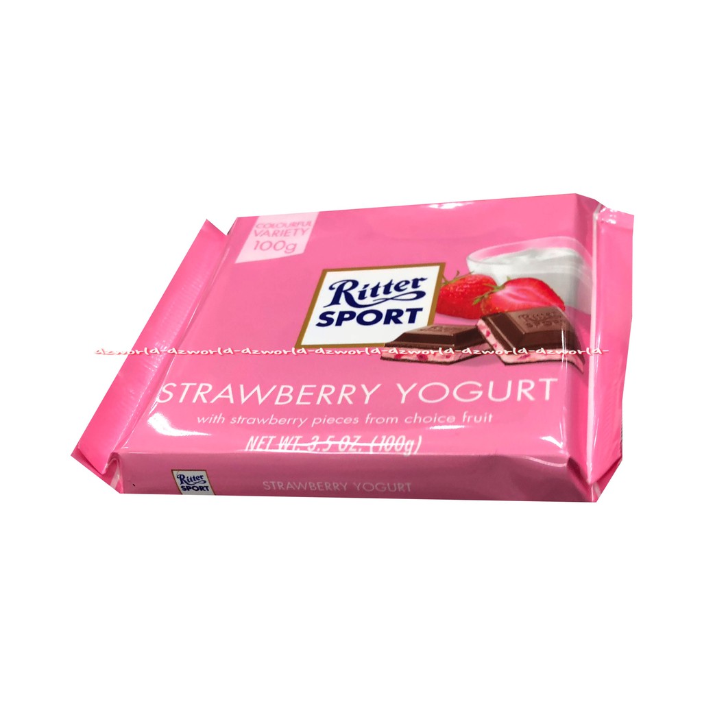 Ritter Sport Strawberry Yogurt 100gr Coklat Riter Stroberi