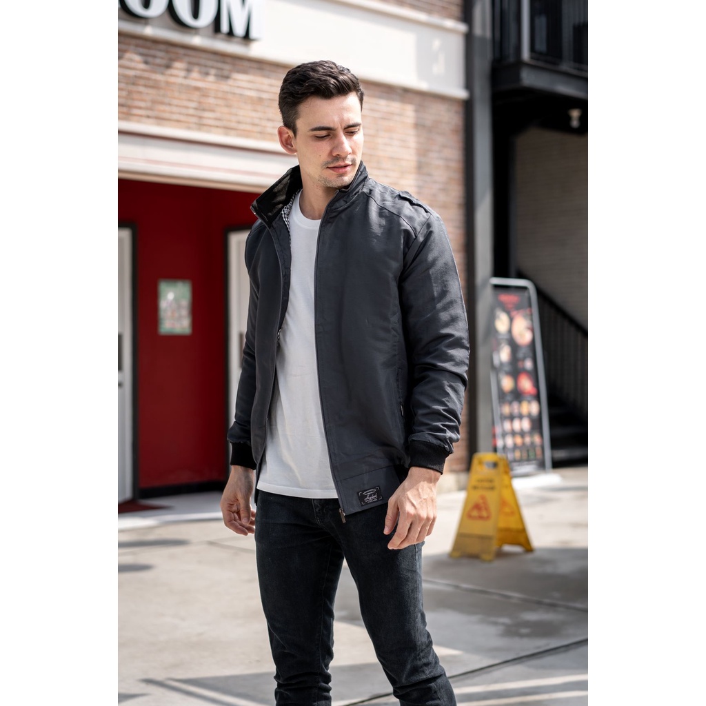 HEYLOOK Official - Jaket Pria Harrington Jaket Semi-Waterproof Smith Pria Jaket Motor Taslan-1