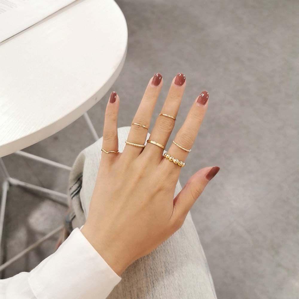 Set Cincin Model Terbuka Bahan Alloy Warna Silver Dapat Disesuaikan Gaya Punk Untuk Wanita