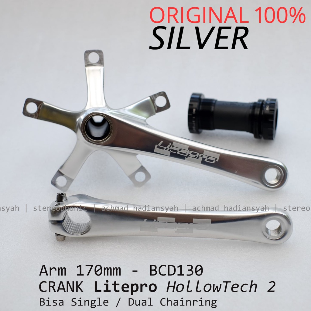 Jual New Original Crank Litepro Black Hollowtech Ii Bcd Single Dual