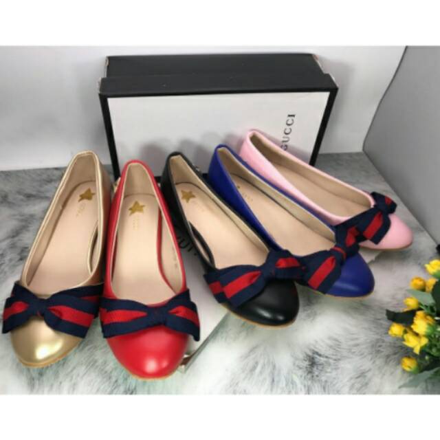SEPATU GUCCI STAR WEDGES 4 CM