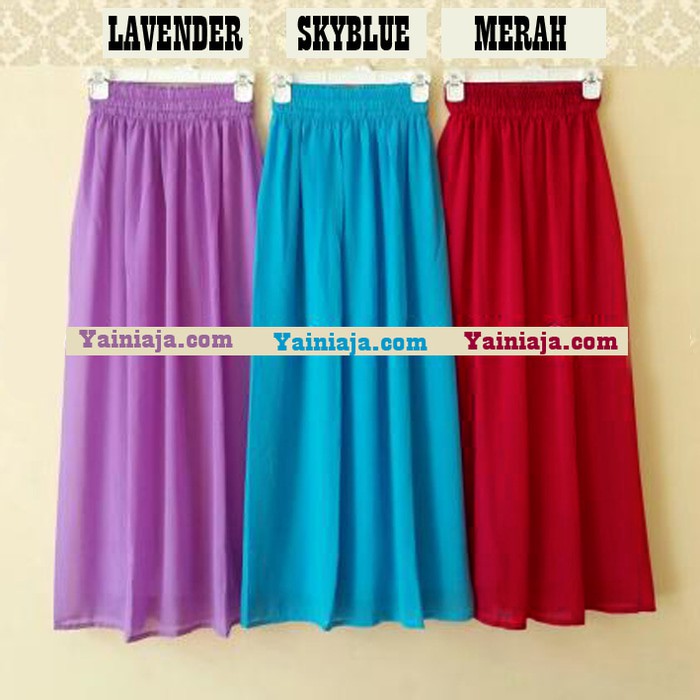 ROK SIFON SIFFON CHIFFON PANJANG SKIRT