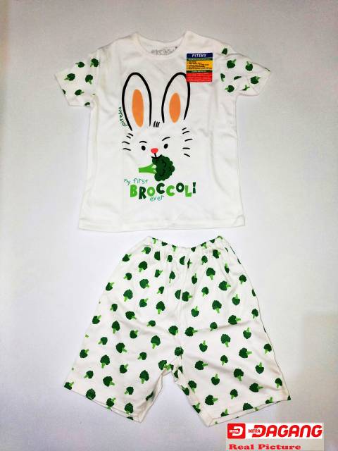 Baju Setelan Anak Broccoli (Perempuan / Laki) Piteku