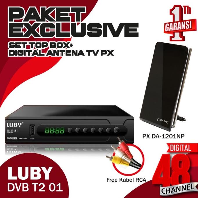 PALING BAIK RECEIVER TV SET TOP BOX LUBY 01 DVBT2 ANTENA TV DIG
