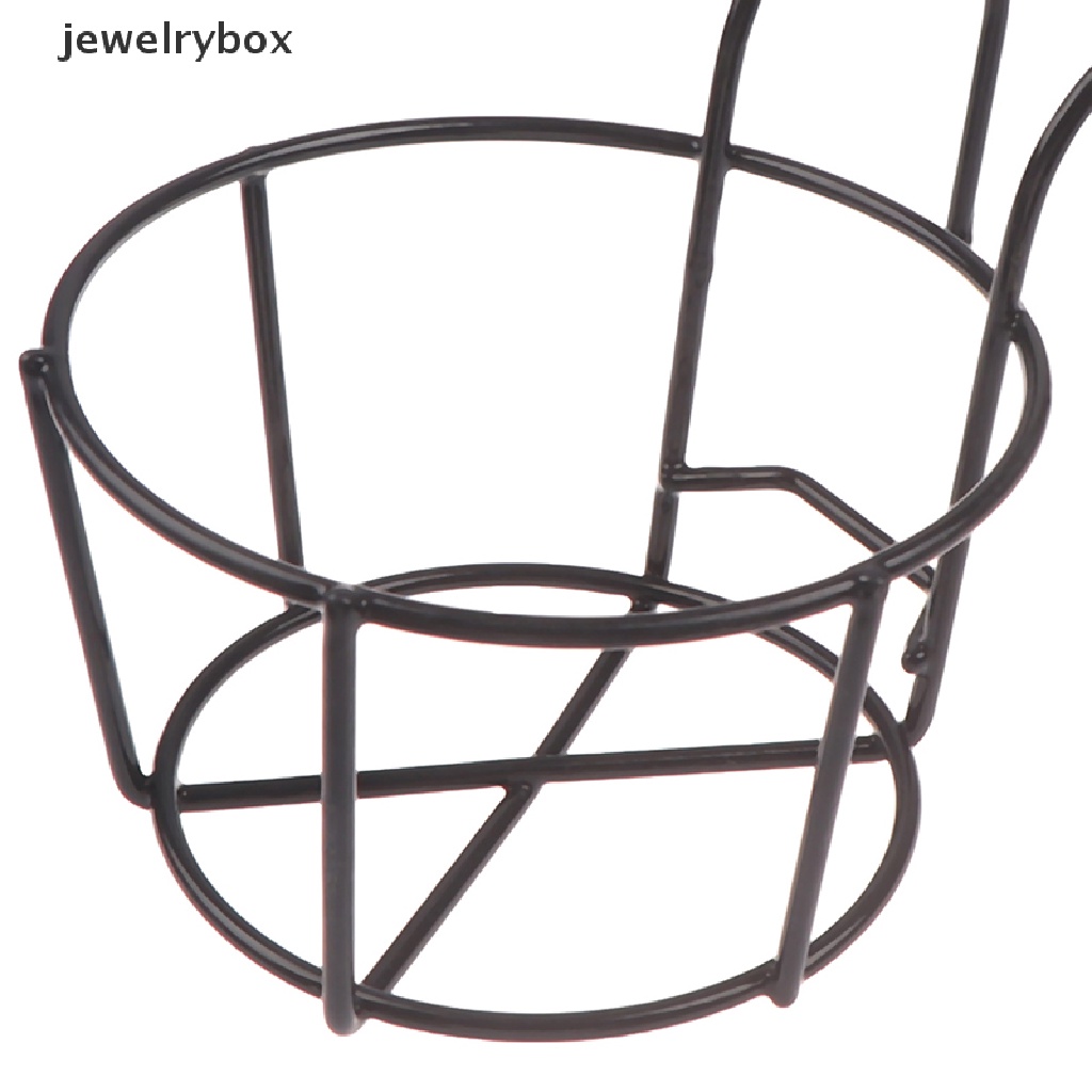 (jewelrybox) Rak Gantung Pot Bunga Bentuk Bulat Bahan Besi Untuk Pagar / Taman / Balkon