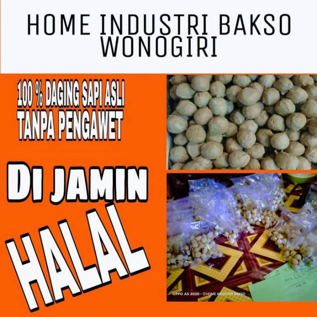 

Bakso wonogiri , tanpa pengawet isi 24 butir + bumbu