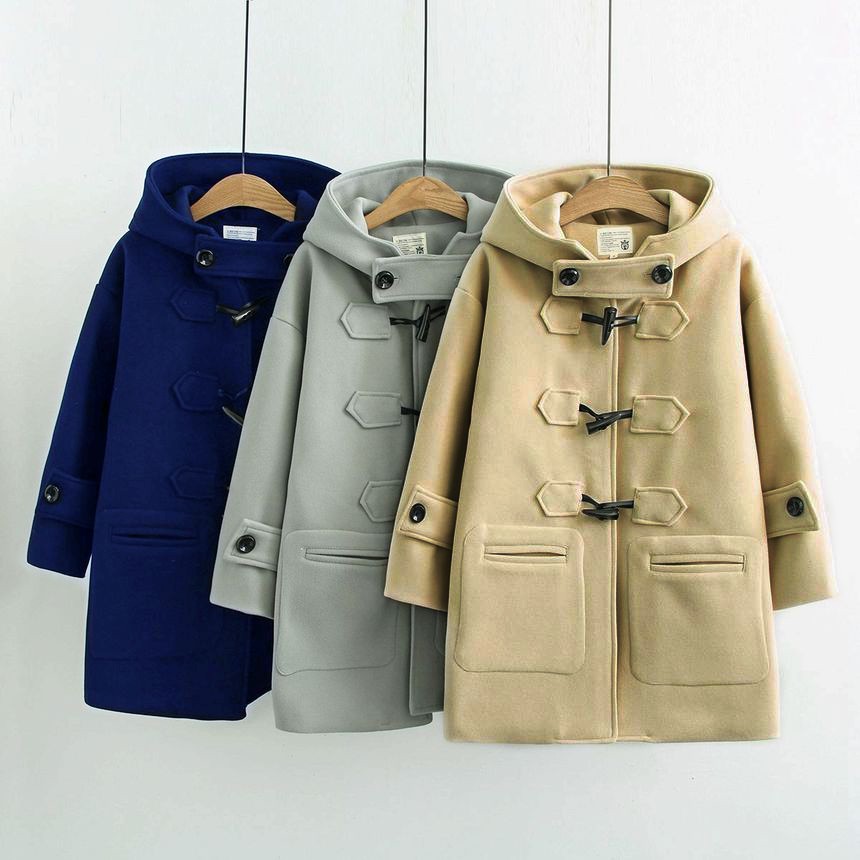 Hooded Toggle Coat Jaket Wanita Hoodie Japan Style Mantel