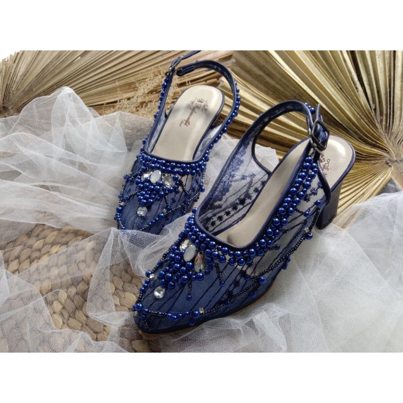 sepatu wedding navy Clara sepatu wanita cantik