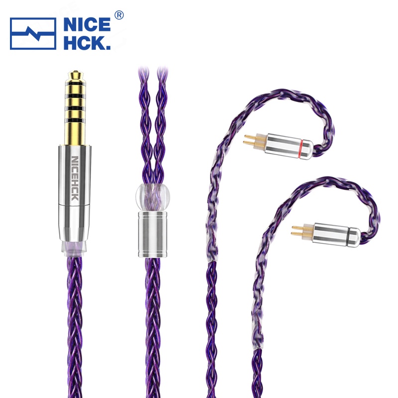 Nicehck PurpleSE Kabel Earphone 8 Strands FURUKAWA Tembaga Pengganti 3.5 / 2.5 / 4.4mm MMCX / 0.78mm 2Pin Untuk Mele S12 Nio