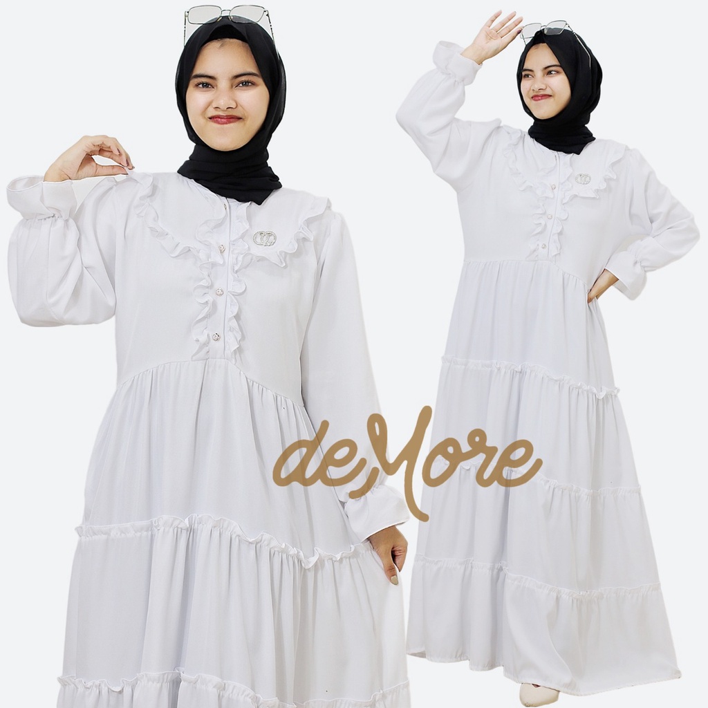 MAXI DRESS CANTIK BAJU GAMIS WANITA MUSLIM REMPEL SUSUN 2022 ZOYA BIGSIZE DEMORE