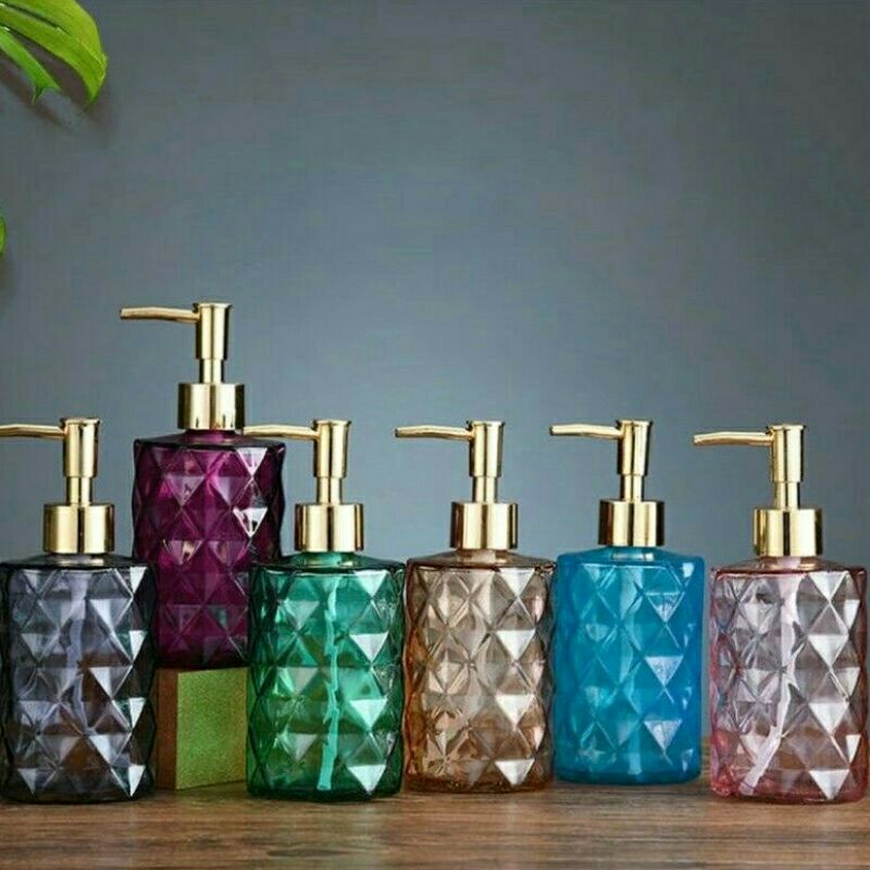 Botol Sabun Kaca Pump Botol Sabun Cair Pompa Botol Sabun Sampo Dispenser Tekan