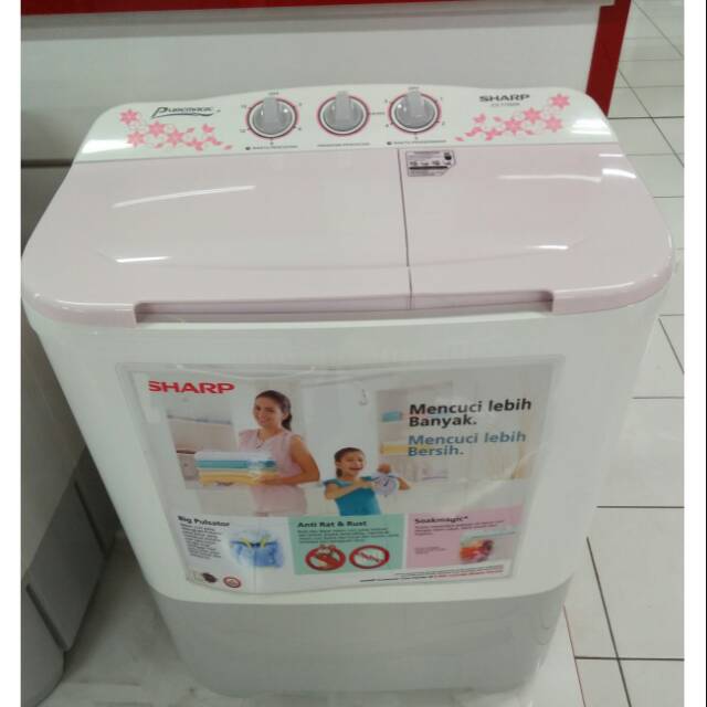 SHARP Mesin Cuci ES-T80MW-BK 2 Tabung 7kg 80 MW FREE ONGKIR BEKASI