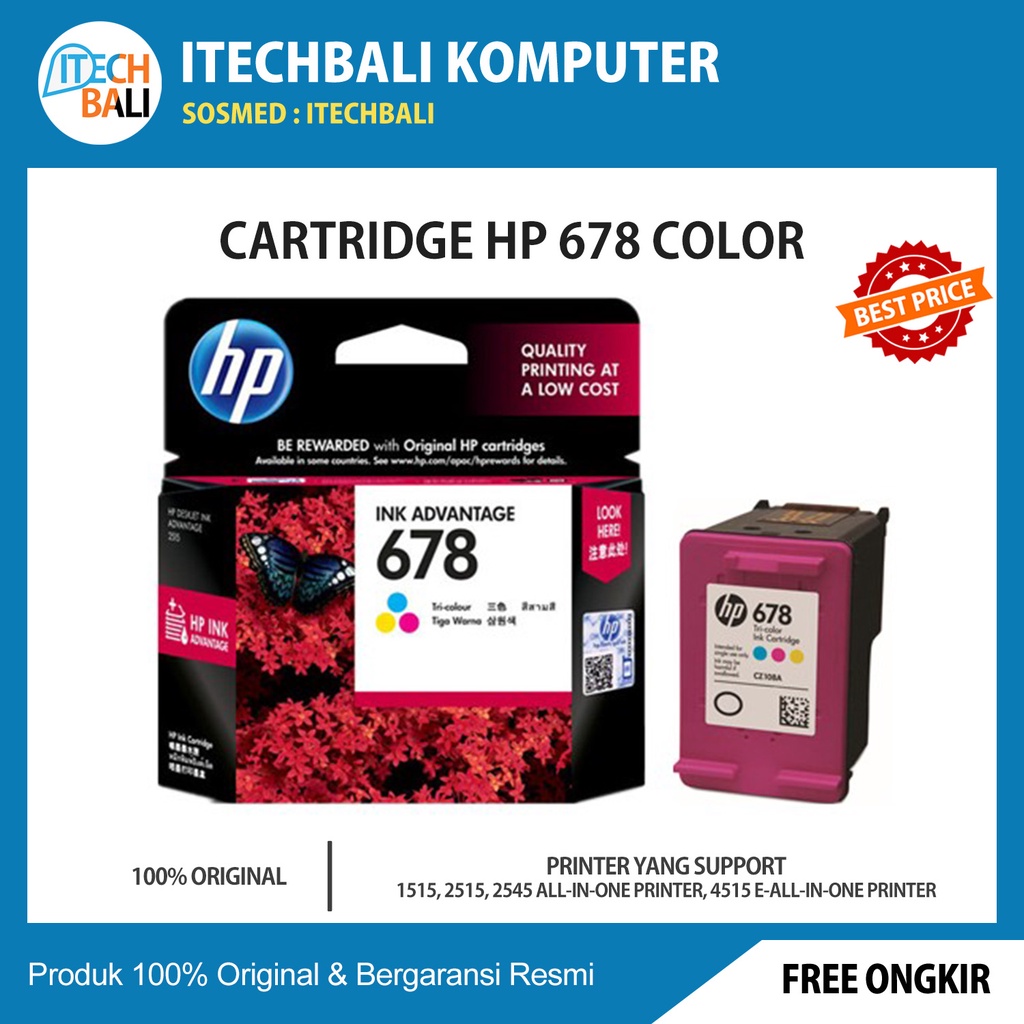 Cartridge HP 678 Color  | ITECHBALI