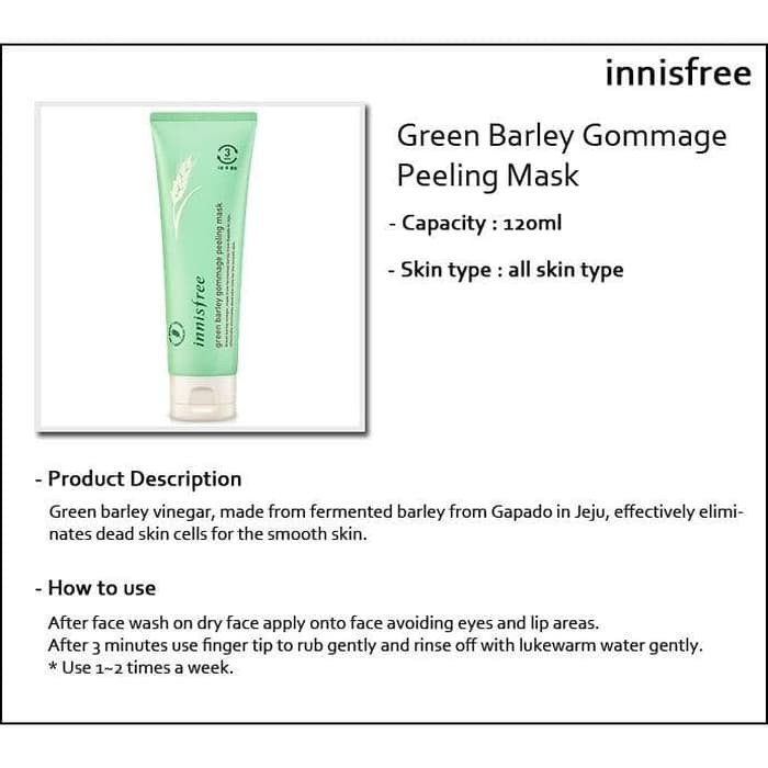 Innisfree Green Barley Gomage Peeling Mask 120ml