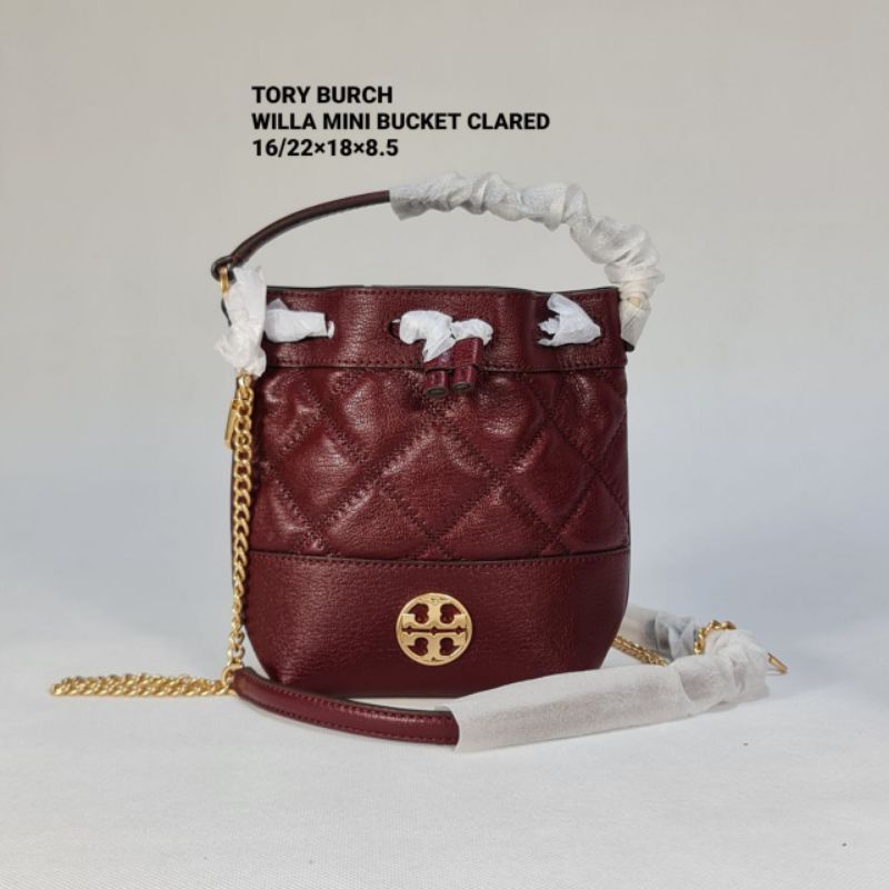 Tas Tory Burch Willa Mini Bucket Bag Clared New Original
