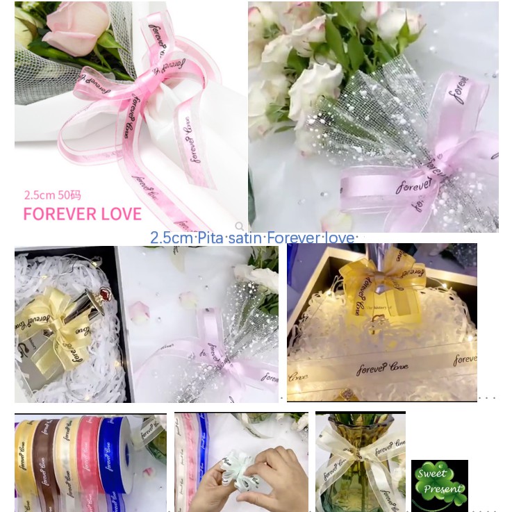 

Pita Satin Ribbon Forever Love / Valentine / Hampers / Pita Kado / Souvenir