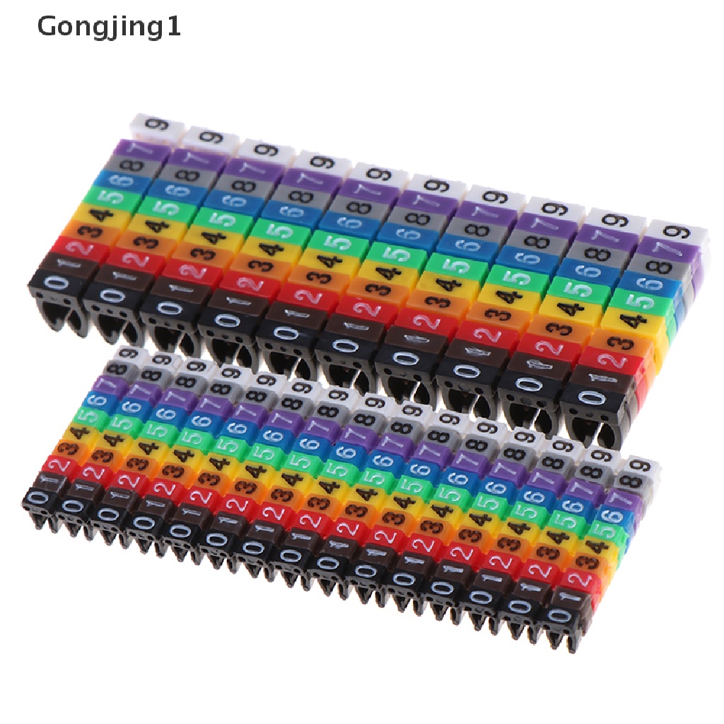 Gongjing1 Label Penanda Nomor Tipe C Warna-Warni Untuk Kabel 1.5 / 2.5 / 4 / 6mm2