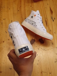  SEPATU  CONVERSE  70S X  OFF  WHITE  TRIPLE WHITE  GLOSSY SOL 