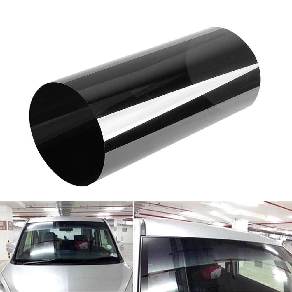 1 Set Kaca Film Pelindung Matahari UV 5% Ukuran 1.5m X 20cm Dengan Scraper Warna Hitam Transparan Untuk Mobil