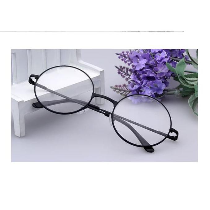 KACAMATA PRIA KOREA/ KACAMATA BULAT PRIA ORIGINAL - Hitam