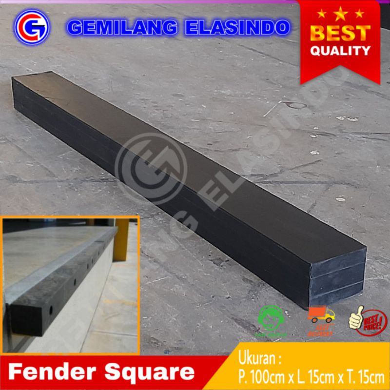 Rubber Fender Loading Dock Bumper Tipe Segiempat | Uk. 100cm x 15cm x 15cm | Karet Penahan Benturan 