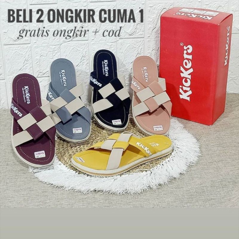  TERBARU  SANDAL  ORIGINAL KICKERS  WANITA MODEL KETUPAT 