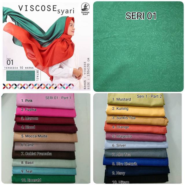 Jilbab Segi Empat Viscose Hijab Modern Shabia Hijab