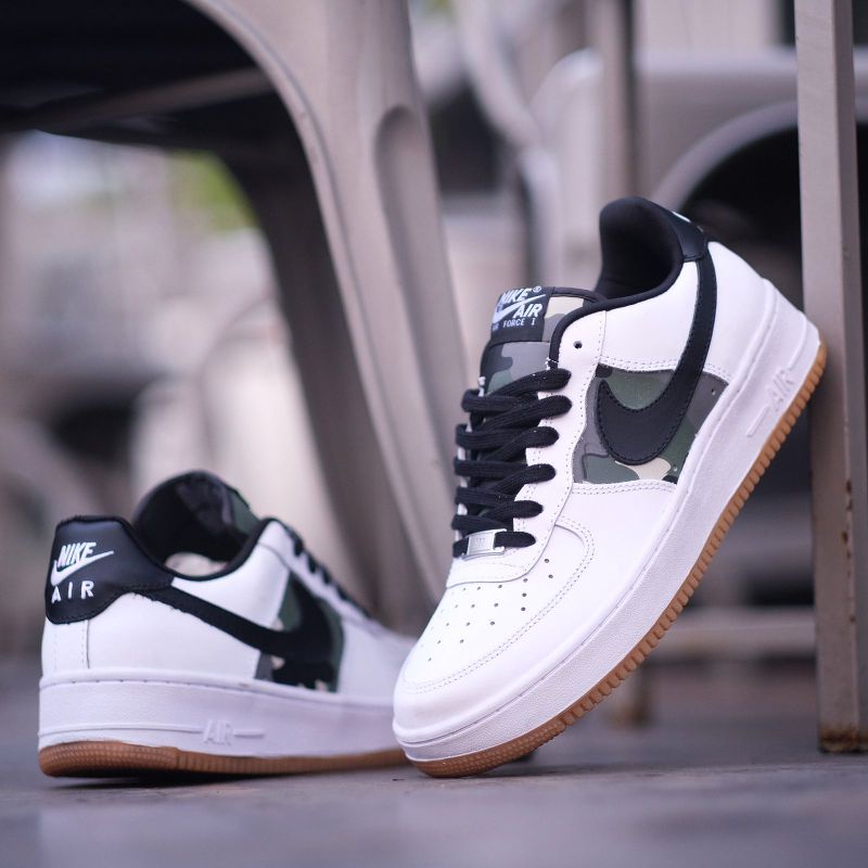 Sepatu Nk Air Force 1 Low White Camo Premium Original BNIB Full Tag Sneakers Pria