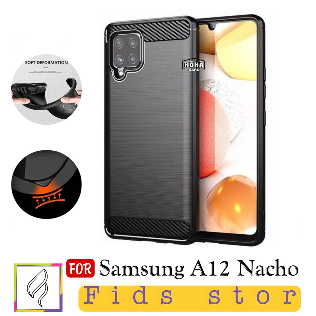 PROMO Case Ipaky Carbon SAMSUNG A12 | SAMSUNG 12 Nacho Ipaky Carbon Premium Softcase Rugged Armor