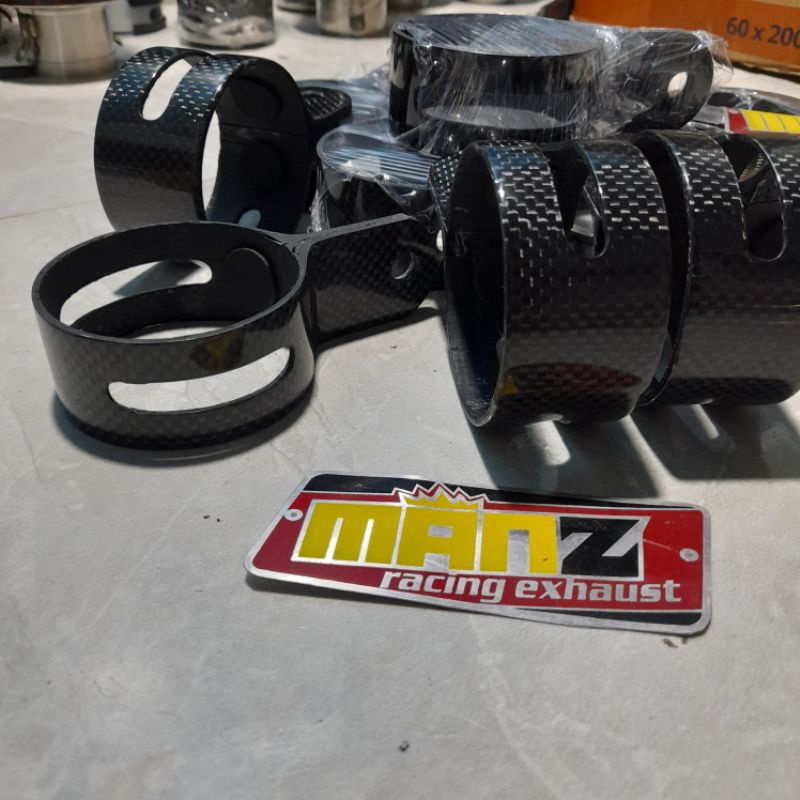 Klem kleman breket knalpot selencer silencer 2 Tak ninja rx king carbon keflar bukan skotlet