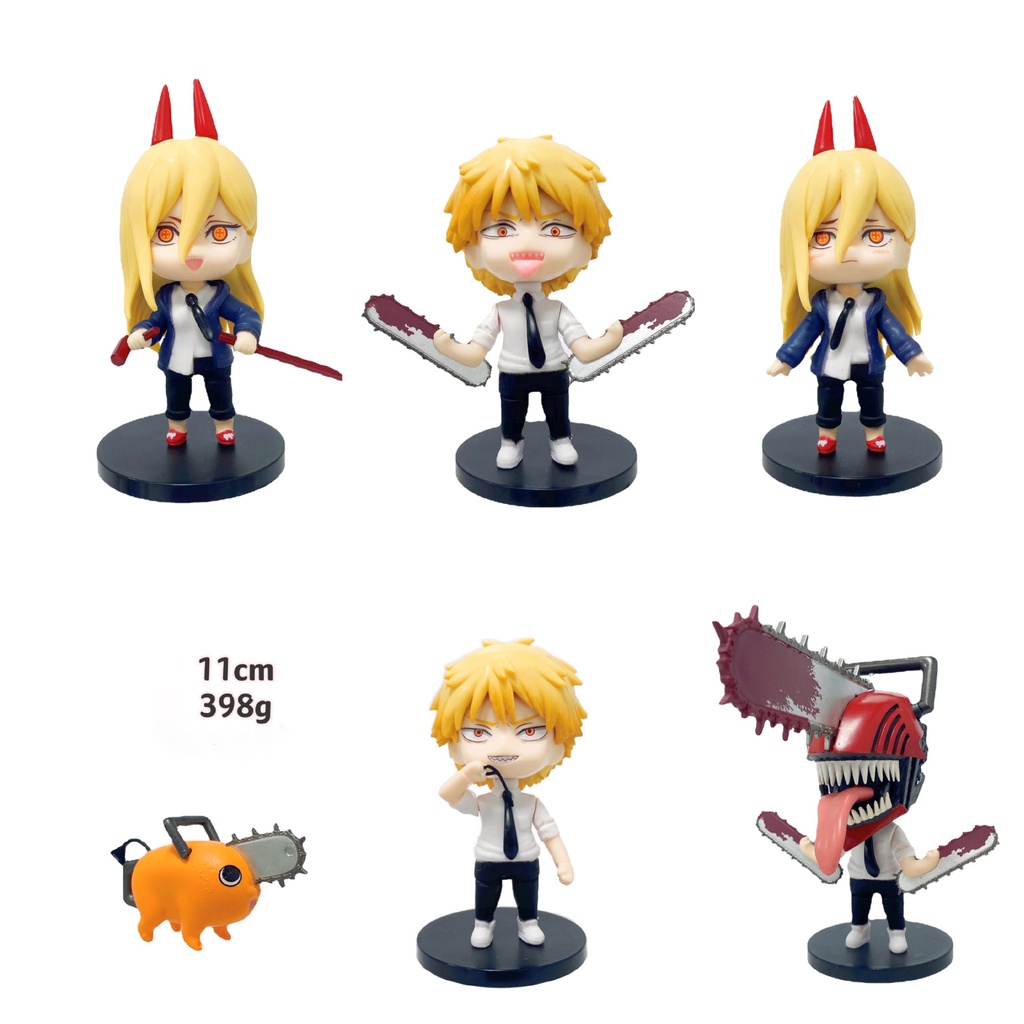 6 pcs / set Mainan Action Figure Anime Power Denji 10cm Q Verision Movable Untuk Hadiah Anak Laki-Laki Dan Perempuan