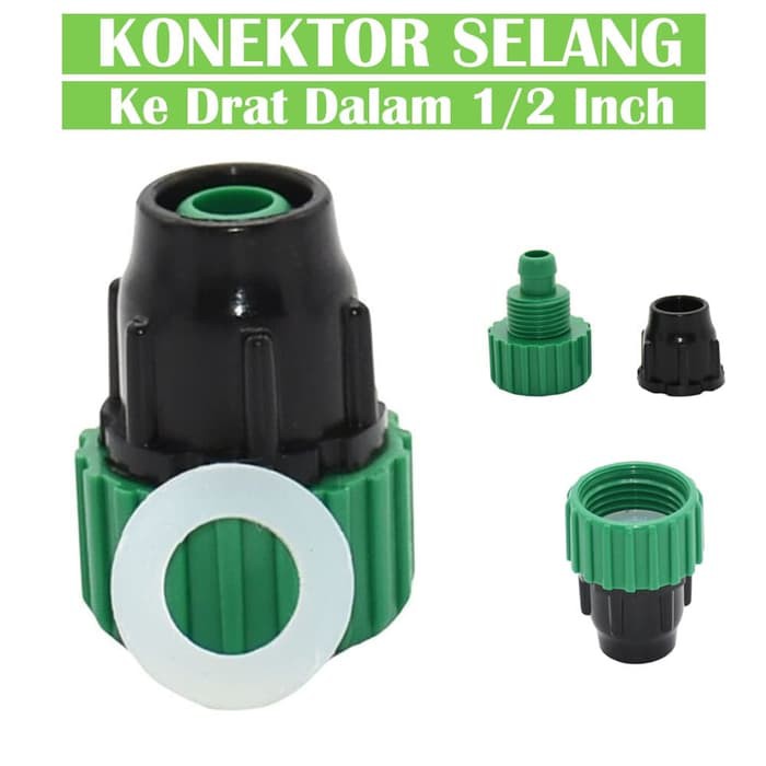 Konektor Sambungan Selang ke Drat Dalam 1/2 Inch - HIJAU