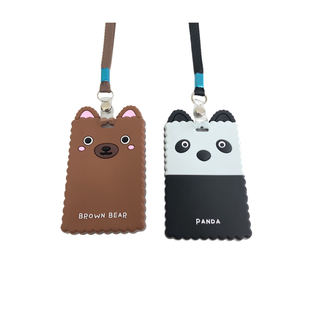 YAYANG Leather Name Tag ID Card Holder  - Tempat Id Card Emoney Tcash Flash Panda -  - NZG0160