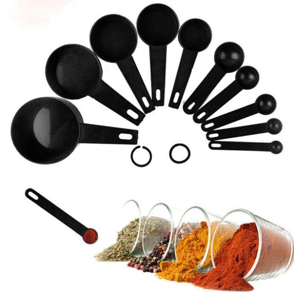 [Elegan] Sendok Takar Hot Sale Plastik Hitam Untuk Baking Kopi Measuring Set Tools