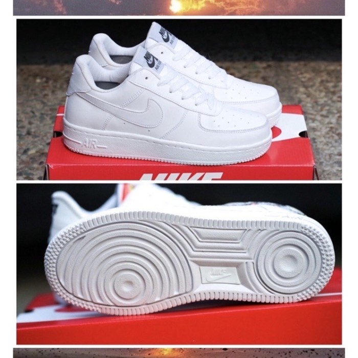 Sepatu sneakers pria wanita Nike Air Force One Full Putih - 36