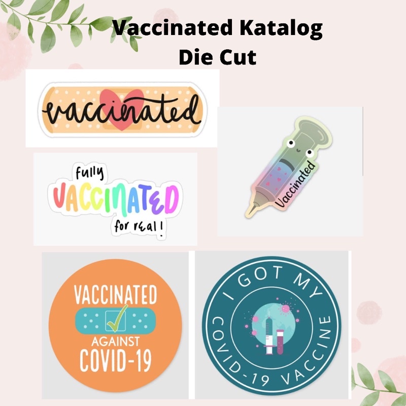 Sticker Vaksin Stiker Vaksinasi Sticker Hp / Laptop Vaccinated Sticker Tumblr Murah Aesthetic