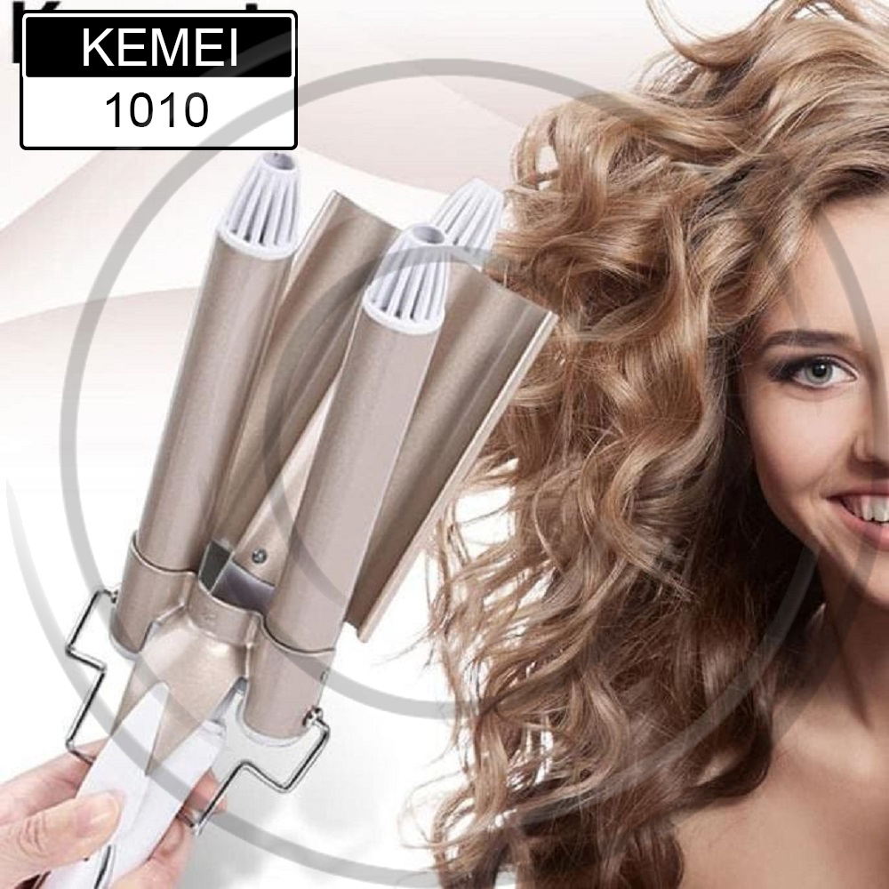 CT-KM-1010 / Kemei Catokan Pengeriting Rambut (Curly) Premium 3 Tabung Limited