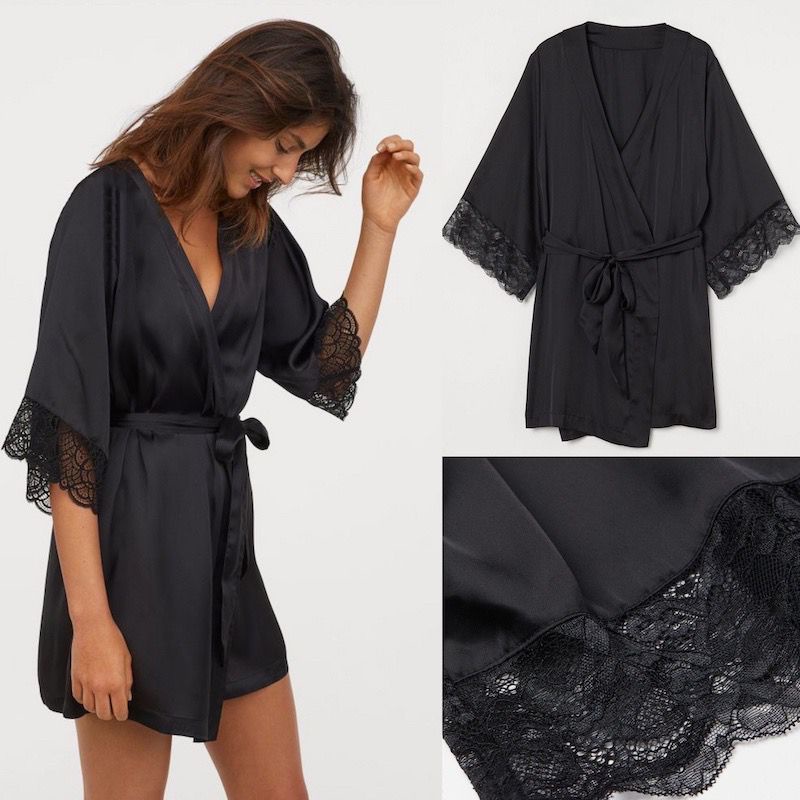 HM gown dressing/ kimono wanita hitam lace