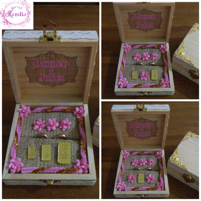 

Kotak box tempat logam mulia emas antam untuk mas kawin seserahan hantaran (gerai kamila)