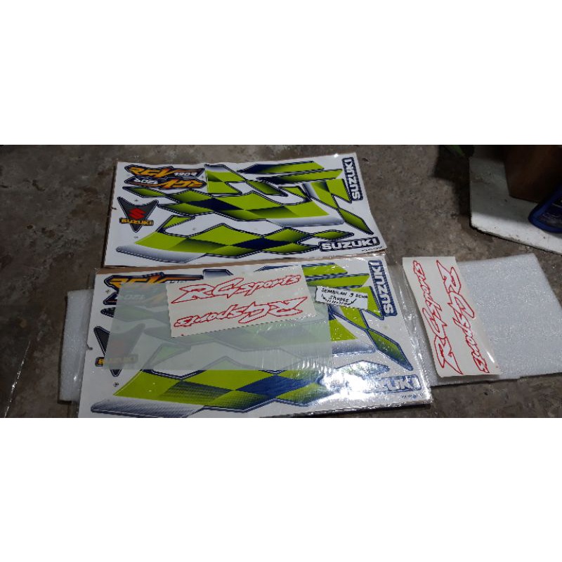 striping stiker list rg sport satria 2 tak lumba ru120( biru hijau)